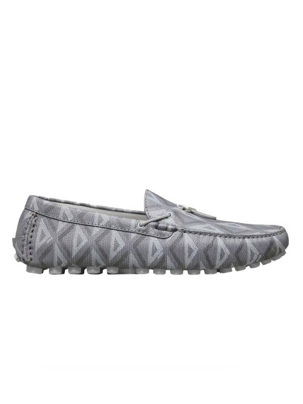 Dior Men's Gray Monogram Driving Loafers